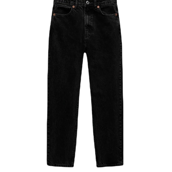 Zara Trafaluc Denimwear Mom Rigid High Rise Black Jeans Size 8 - Picture 1 of 9